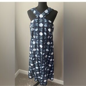 ANN TAYLOR SIZE 6 NAVY SEASHELL DRESS‎